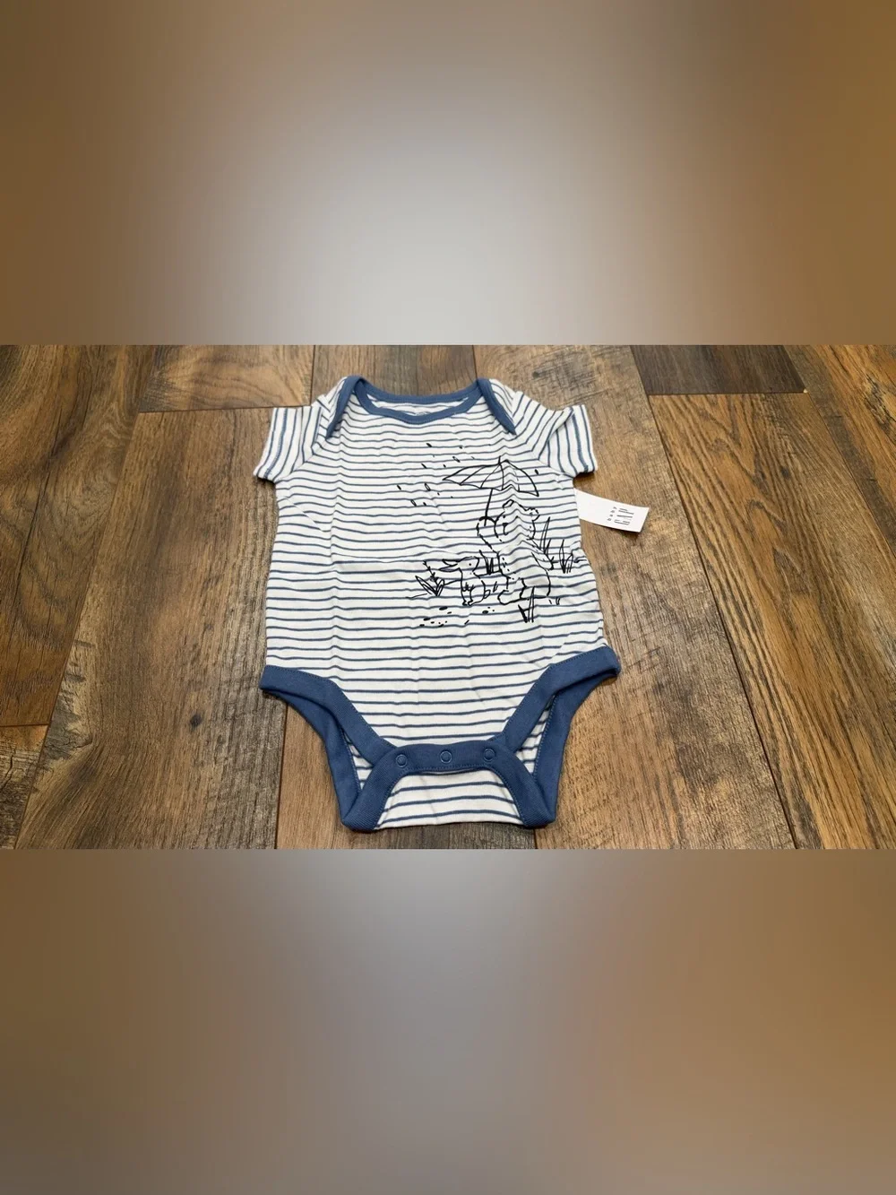 Baby Gap Boys White Blue Stripe Bodysuit Size 3-6 Months First Favorites Organic
